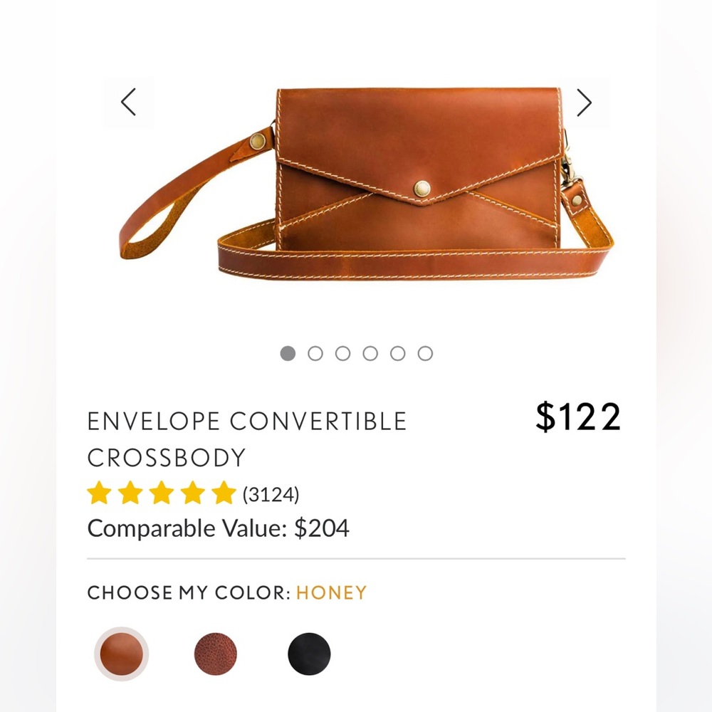 Portland Leather Envelope Convertible Crossbody in Honey - Picture 4 of 4